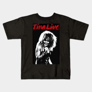 tina turner live retro bw Kids T-Shirt